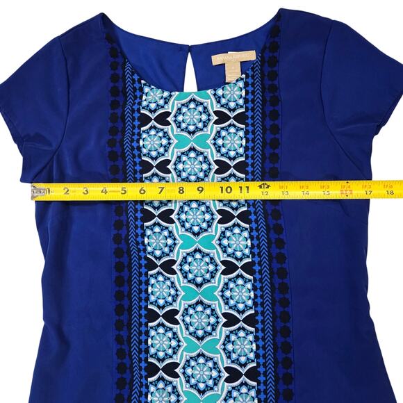 Banana Republic Wom Sz 6 Blue Short Sleeve Dress Office Professional Spring EUC - Picture 6 of 12